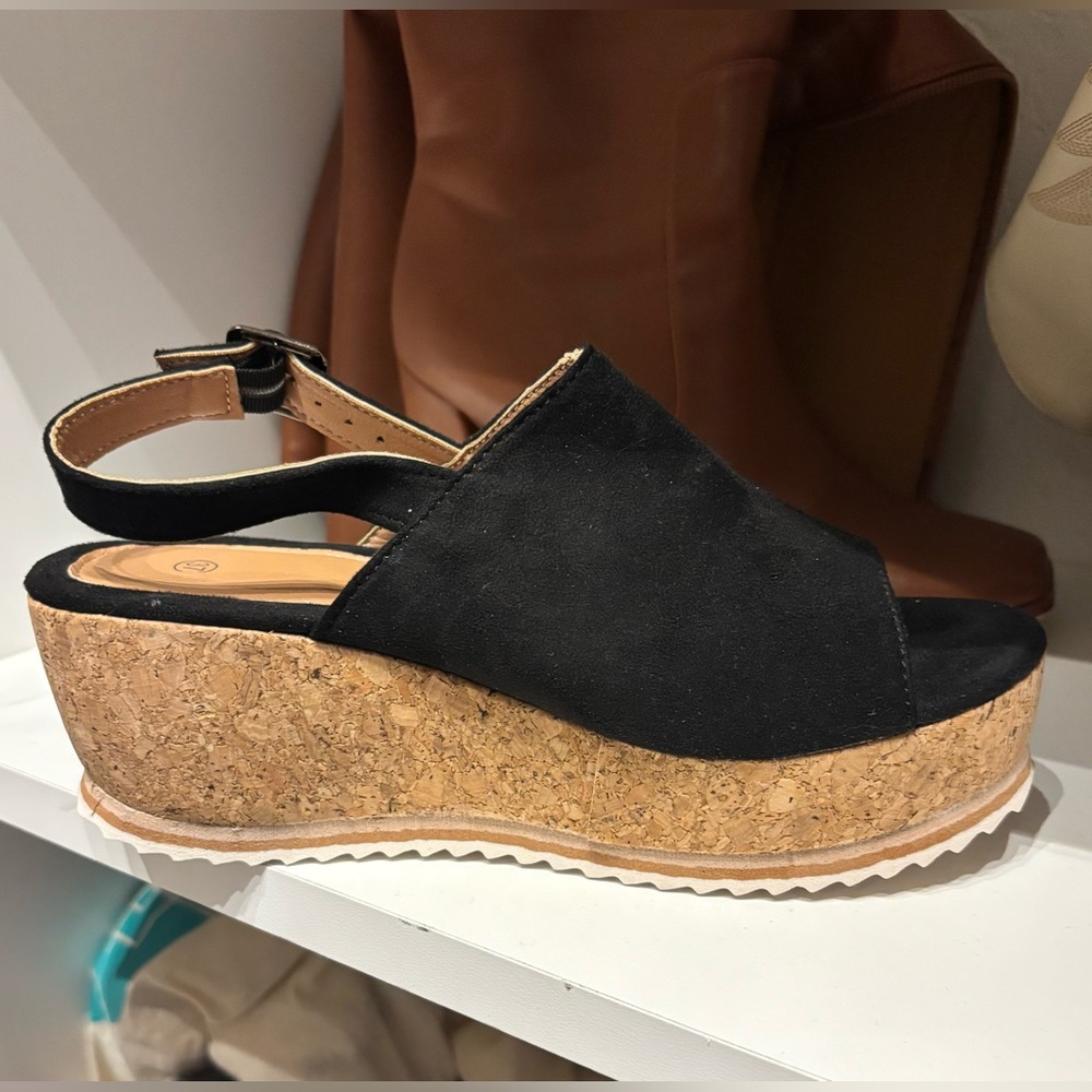 Black Suede Women's Platform Sandals